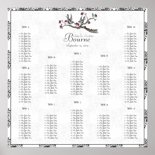 価格は$12.80ヴィンテージ鳥プラムで始まる ポスター (正面)