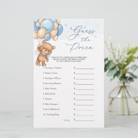 価格を推測するバルーン赤ちゃんシャワーゲーム (スタンド正面)