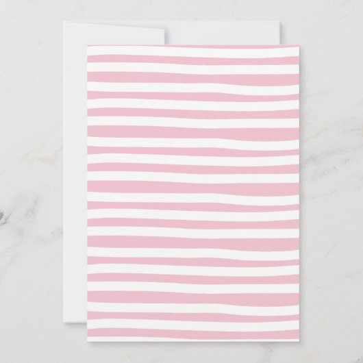 価格を推測するブライダルシャワーゲームピンク白 招待状 (裏面)