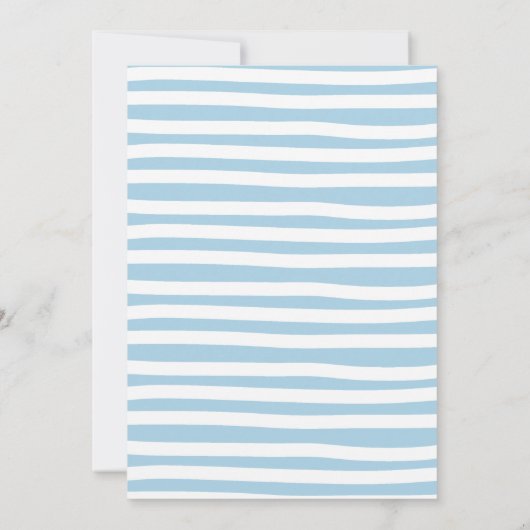 価格を推測するブライダルシャワーゲーム青い白 招待状 (裏面)