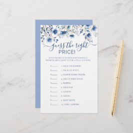 価格を推測するブルーワイルドフラワーベビーシャワーゲーム