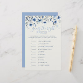 価格を推測するブルーワイルドフラワーベビーシャワーゲーム