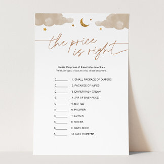 価格を推測する星の赤ちゃんシャワーゲーム