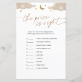 価格を推測する星の赤ちゃんシャワーゲーム (正面)