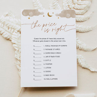 価格を推測する星の赤ちゃんシャワーゲーム 招待状