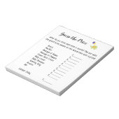 価格を推測する白と可愛い象のゲームページ ノートパッド (回転)