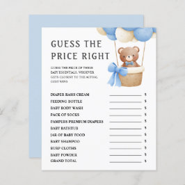 価格を推測する |かわいいテディベア赤ちゃんシャワーゲーム