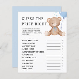 価格を推測する | Teddy Bear Boy Baby Showerゲーム