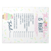 価格アイスクリームエッセンシャルゲームパックを推測 ノートパッド (正面)