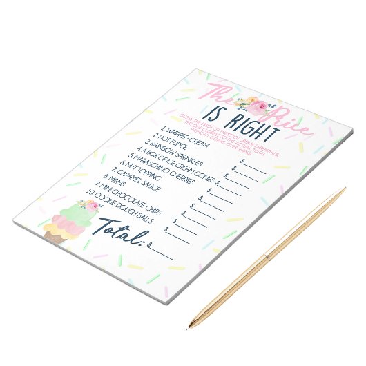 価格アイスクリームエッセンシャルゲームパックを推測 ノートパッド