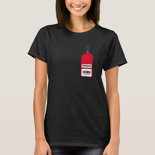 価格カッコいいラベルバーコード価格なし Tシャツ (正面)