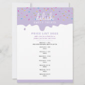 価格サービスリストつや消しドリップ紫 招待状 (正面)