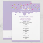 価格サービスリスト　霜降りドリップスプリンクル パープル 招待状 (正面/裏面)