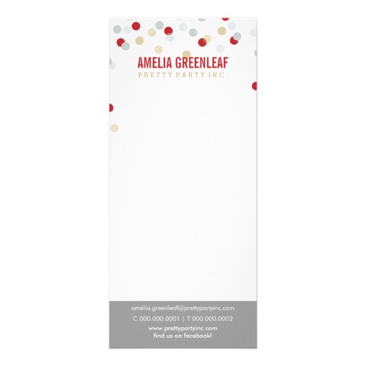 価格サービス一覧紙吹雪スポットパターン赤金ゴールド ラックカード (正面)