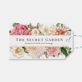 価格タグフローラルゴールドスワーズクラシックヴィンテージホワイト ギフトタグ