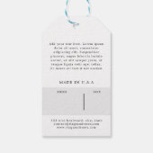 価格タグフローラルゴールドスワーズクラシックヴィンテージホワイト ギフトタグ (裏面)