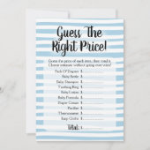 価格ベビーシャワーゲームブルーホワイトを推測 招待状 (正面)