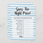 価格ベビーシャワーゲームブルーホワイトを推測 招待状 (正面/裏面)