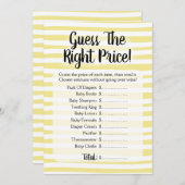 価格ベビーシャワーゲーム黄色の白を推測 招待状 (正面/裏面)