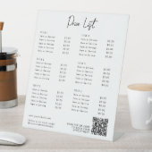 価格モダン一覧メニューQRコードソーシャルメディア 台座サイン (インサイチュ)