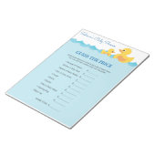 価格ラバーダック赤ちゃんシャワーゲームを推測 ノートパッド (アングル)