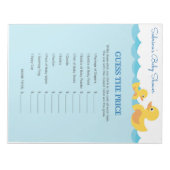 価格ラバーダック赤ちゃんシャワーゲームを推測 ノートパッド (正面)