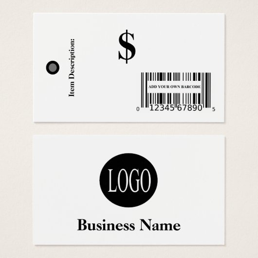 価格ラベルとバーコード小売販売ラベル (正面&裏面)