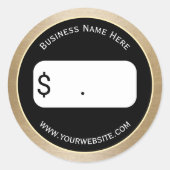 価格ラベルエレガント金ゴールド縁ど ラウンドシール (正面)