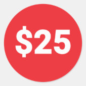 価格ラベルシール | ドル価格赤ラベル ラウンドシール (正面)