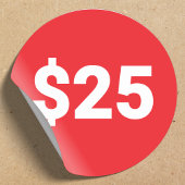 価格ラベルシール | ドル価格赤ラベル ラウンドシール