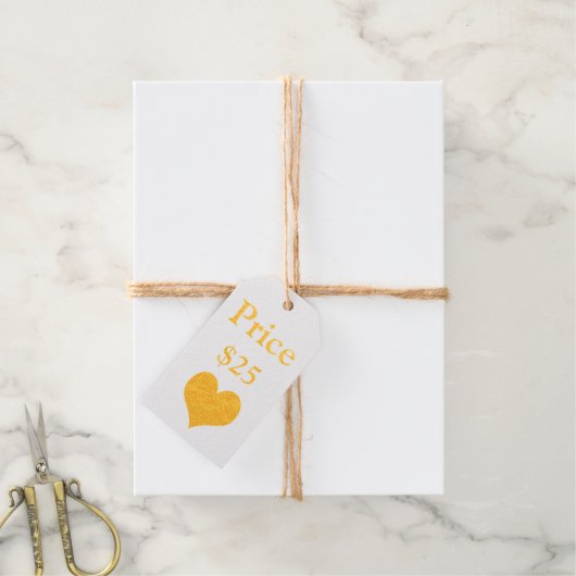 価格ラベルハートYour Info Business ギフトタグ (麻糸付属)