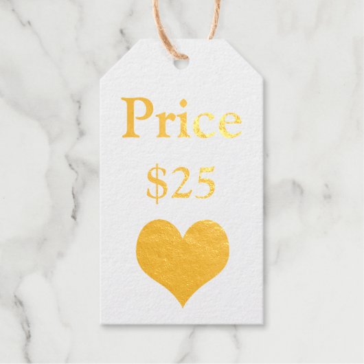 価格ラベルハートYour Info Business ギフトタグ (正面)