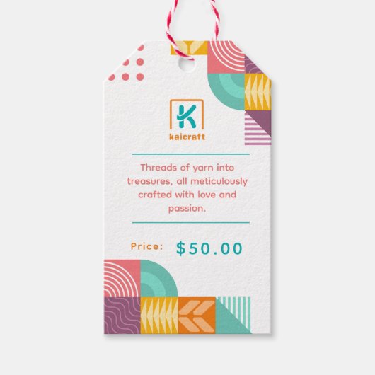 価格ラベル及び美術工芸品事業表示 ギフトタグ (正面)