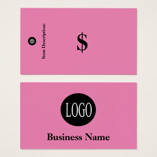 価格ラベルNoバーコードピンク小売販売ラベル (正面&裏面)