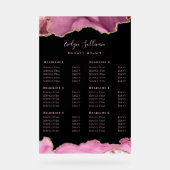 価格リスト（ピンク） アクリルサイン (正面)