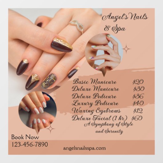 価格付きでネイルサロン スパをカスタマイズ ウィンドウサイン (シート)