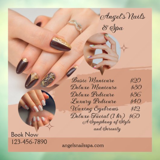 価格付きでネイルサロン スパをカスタマイズ ウィンドウサイン (シート3)