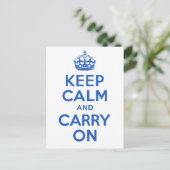 価格最高のKeep Calm and Carry On青 ポストカード (スタンド正面)