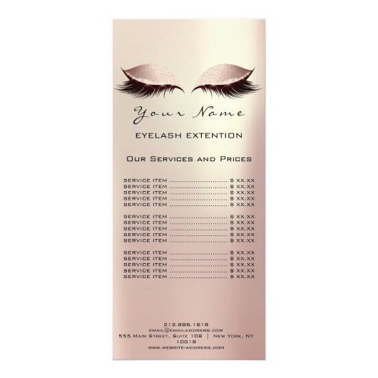 価格表の遅延機能拡張メイクアップバラ金ゴールド赤面 ラックカード (裏面)