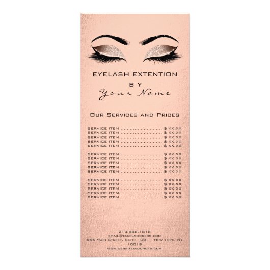 価格表の遅延機能拡張メイクアップ赤面バラ金ゴールド ラックカード (裏面)