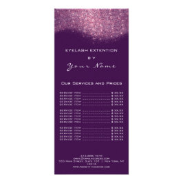 価格表まつげメイクアップヘアードレスパーバイオレットピンク ラックカード