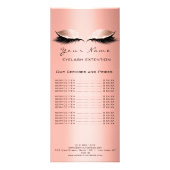 価格表まつげ拡張メイクアップアーティストコーラル ラックカード (正面)