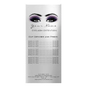 価格表まつげ拡張メイクアップアーティストバイオレット ラックカード (正面)