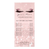 価格表まつげ拡張メイクアップアーティストピンクスパ ラックカード (正面)