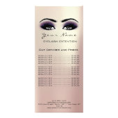 価格表まつげ拡張メイクアップアーティスト赤面 ラックカード (正面)