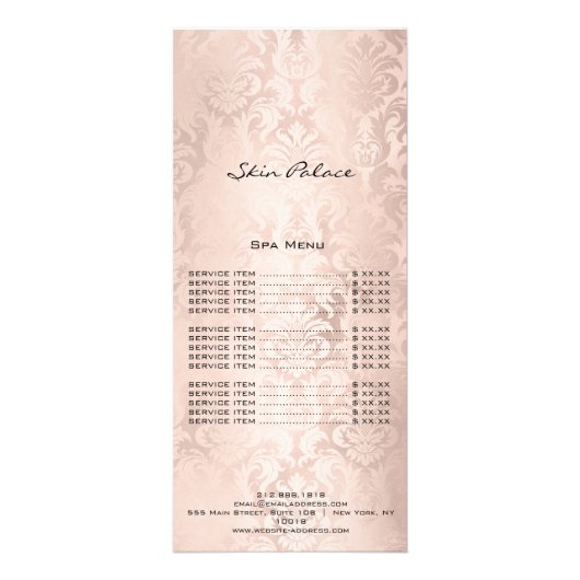 価格表まつげ拡張メイクアップダマスクバラ ラックカード (正面)