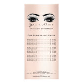 価格表まつげ拡張メイクアップバラ金ゴールドグレー ラックカード (裏面)