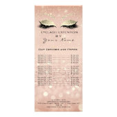 価格表まつげ拡張メイクアップピンク金ゴールド ラックカード (正面)