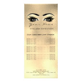 価格表まつげ拡張メイクアップ金ゴールドガラスフェイク ラックカード (正面)