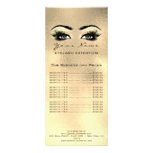 価格表まつげ拡張メイクアップ金ゴールドガラスフェイク ラックカード (裏面)